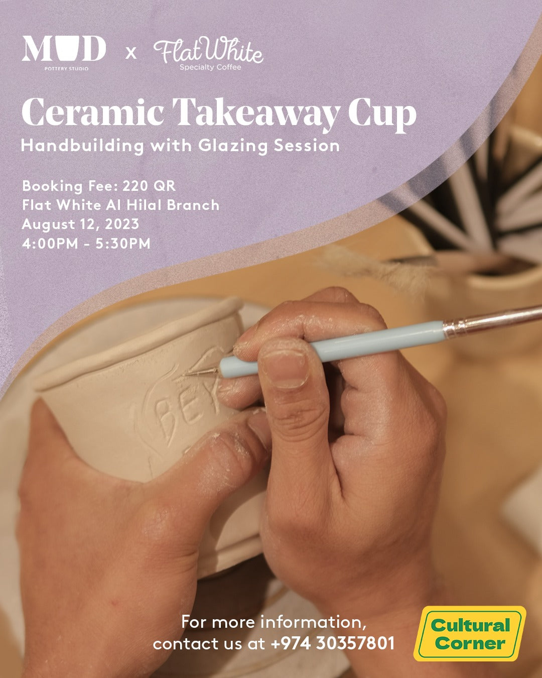 Ceramic take away cup: Handbuilding with Glazing workshop